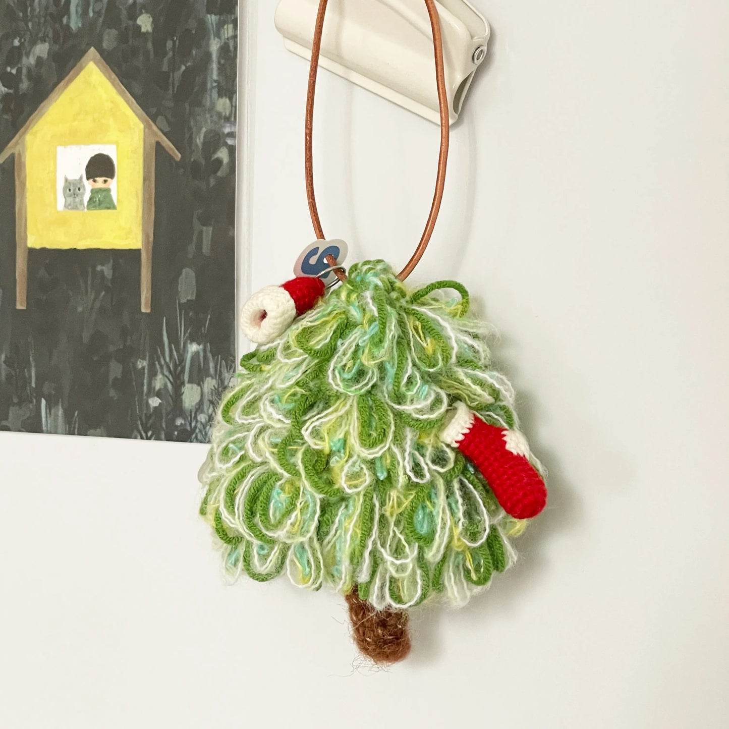 Handmade Crochet Christmas Tree Bag Charm