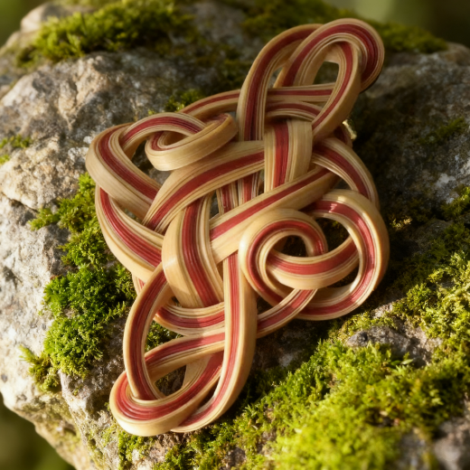 βHarmony Knotβ Handwoven Bamboo Brooch