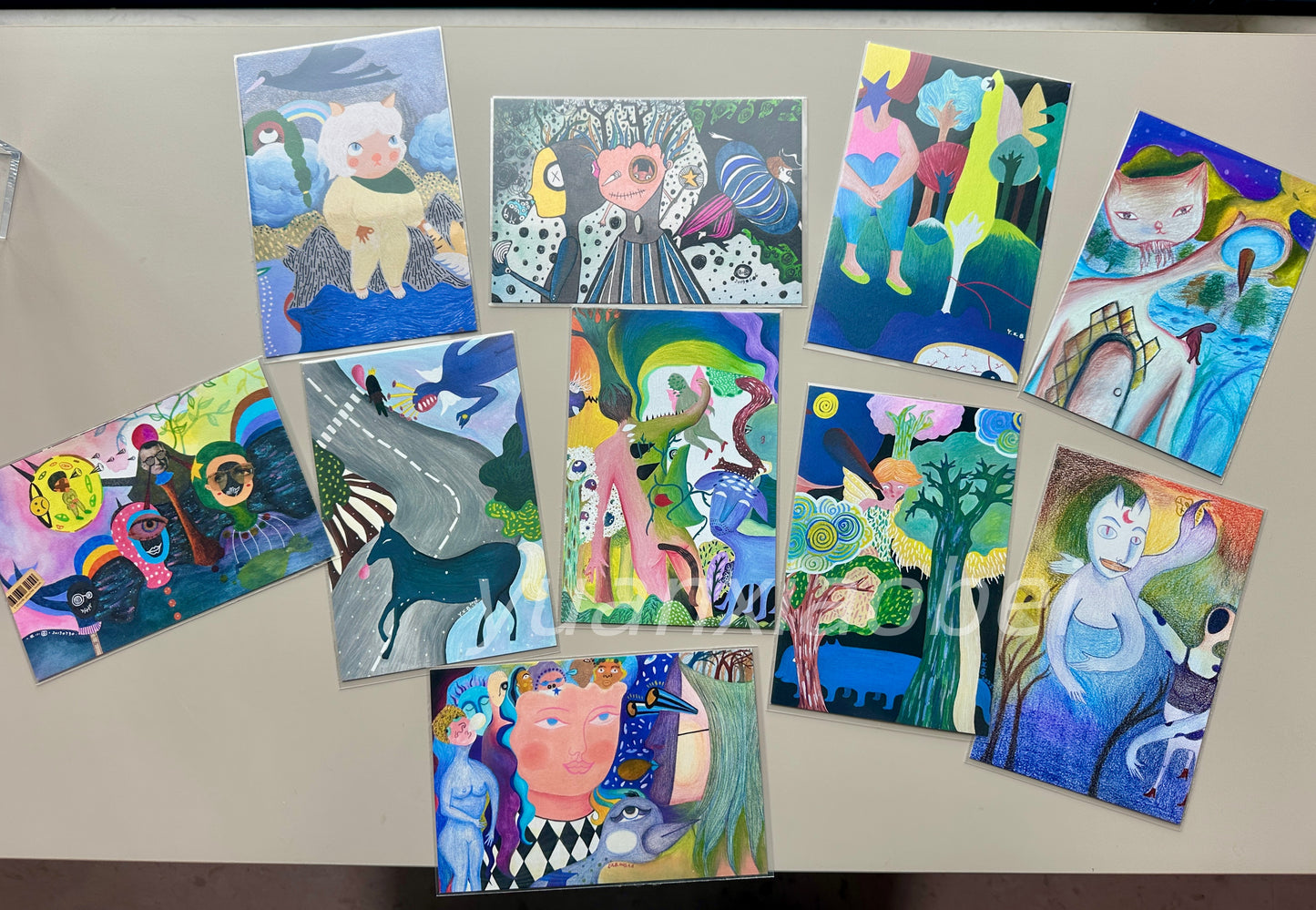 Pui Illustrated Postcard Set – Original Art (18×13cm & 15×10cm, Pack of 10)