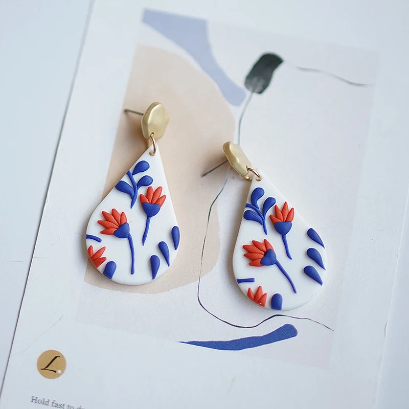 Bold Boho Clay Earrings – Bright Colors & Fun Shapes