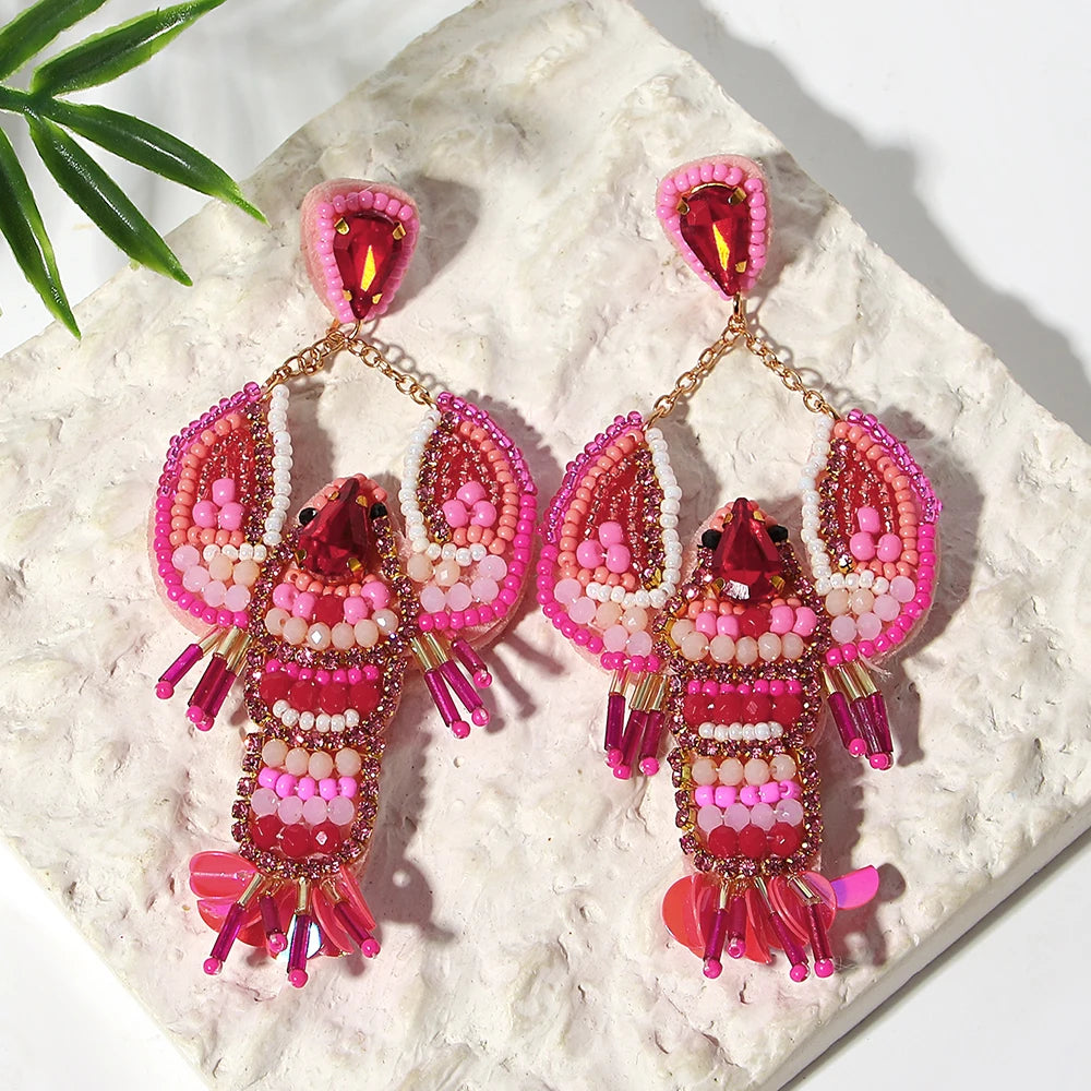 Beach Vibe Shell & Lobster Earrings – Summer Ocean Style