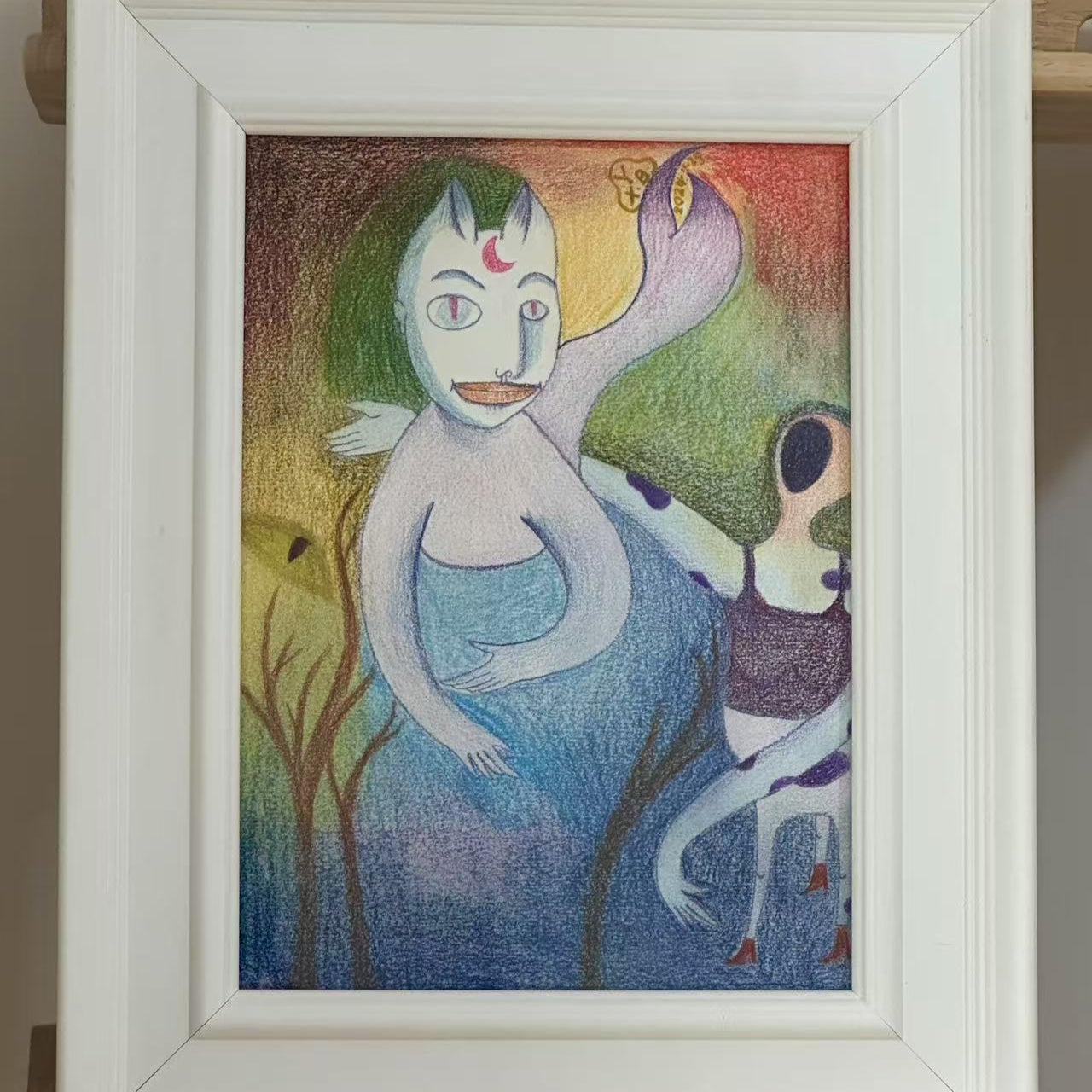 Strange Visitors | Framed Original Artwork – 19.2×26cm