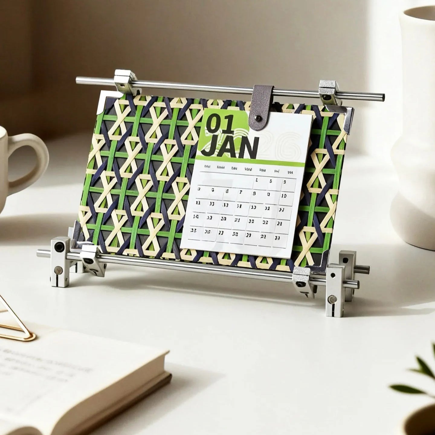 Bamboo Weave Desk Calendar (2026)