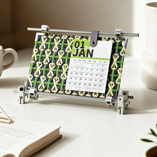Bamboo Weave Desk Calendar (2026)