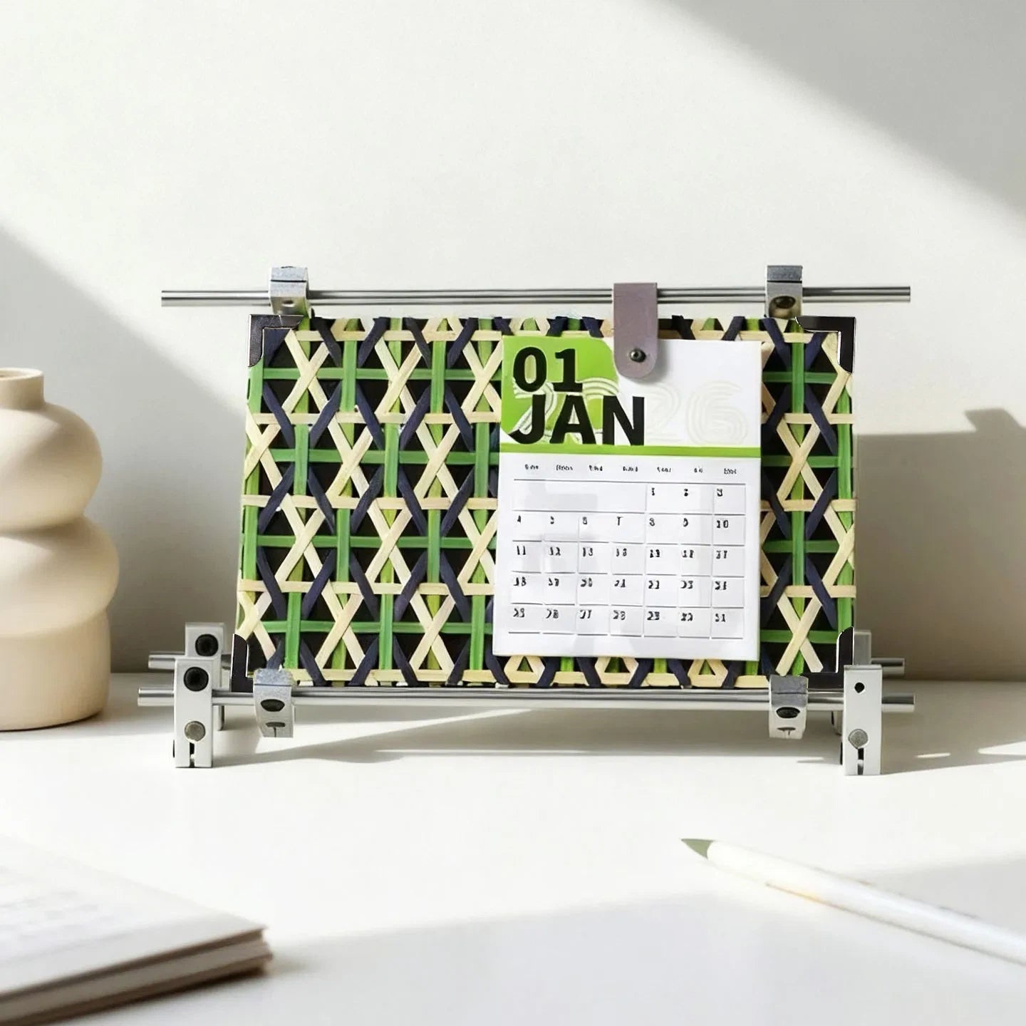 Bamboo Weave Desk Calendar (2026)