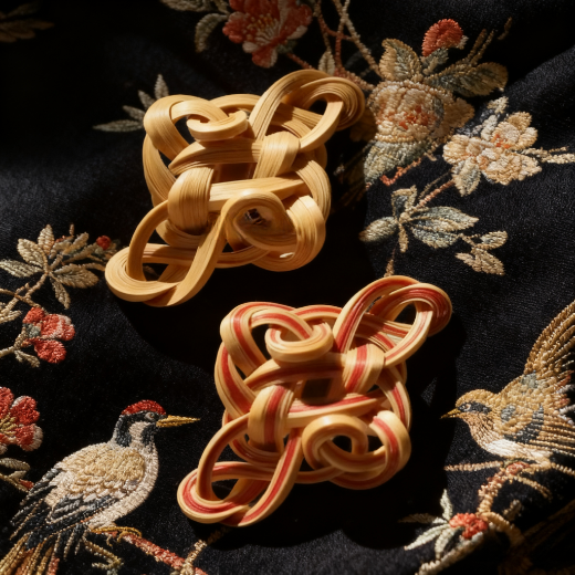 “Harmony Knot” Handwoven Bamboo Brooch