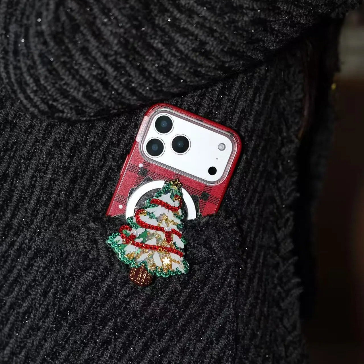 Christmas Tree Liquid Sand Phone Stand