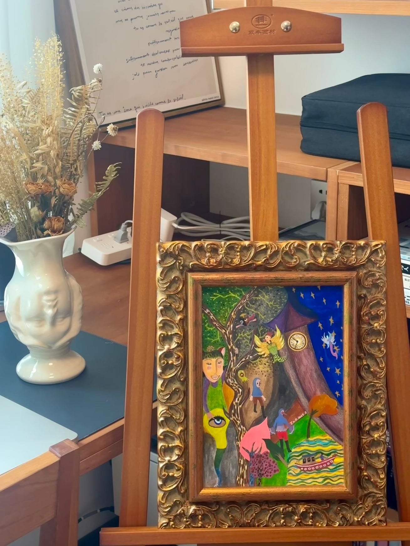 Wings of Time Fluttering Past Midnight | Framed Original Artwork