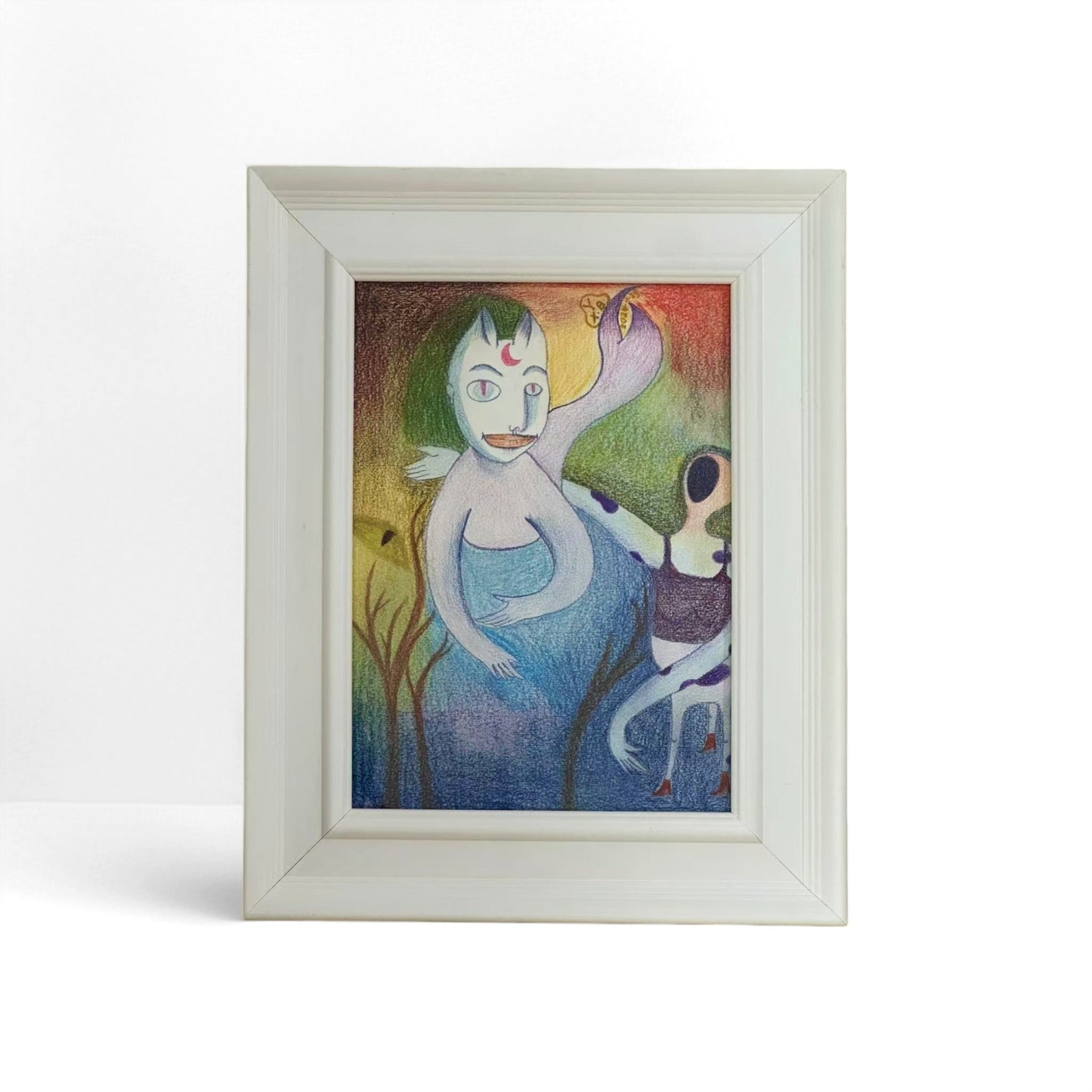 Strange Visitors | Framed Original Artwork – 19.2×26cm