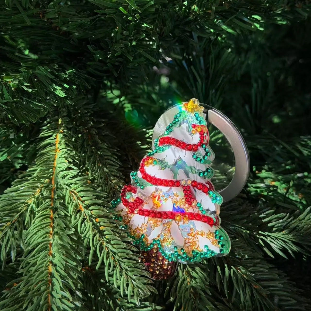 Christmas Tree Liquid Sand Phone Stand