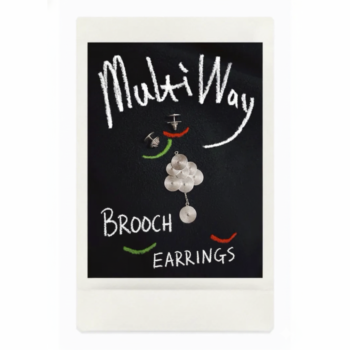 Christmas Tree Multi-Way Pure Silver Brooch/Earrings