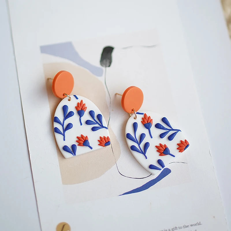 Bold Boho Clay Earrings – Bright Colors & Fun Shapes