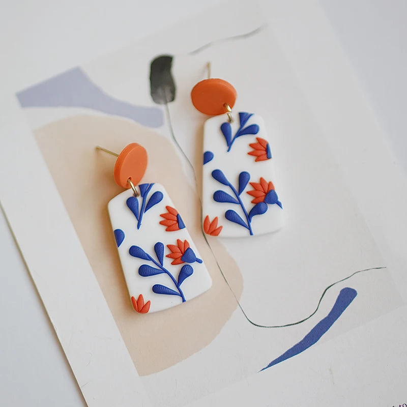 Bold Boho Clay Earrings – Bright Colors & Fun Shapes