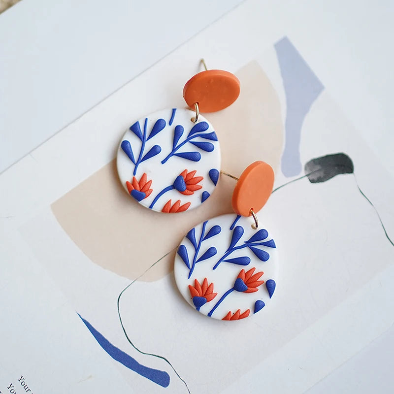 Bold Boho Clay Earrings – Bright Colors & Fun Shapes