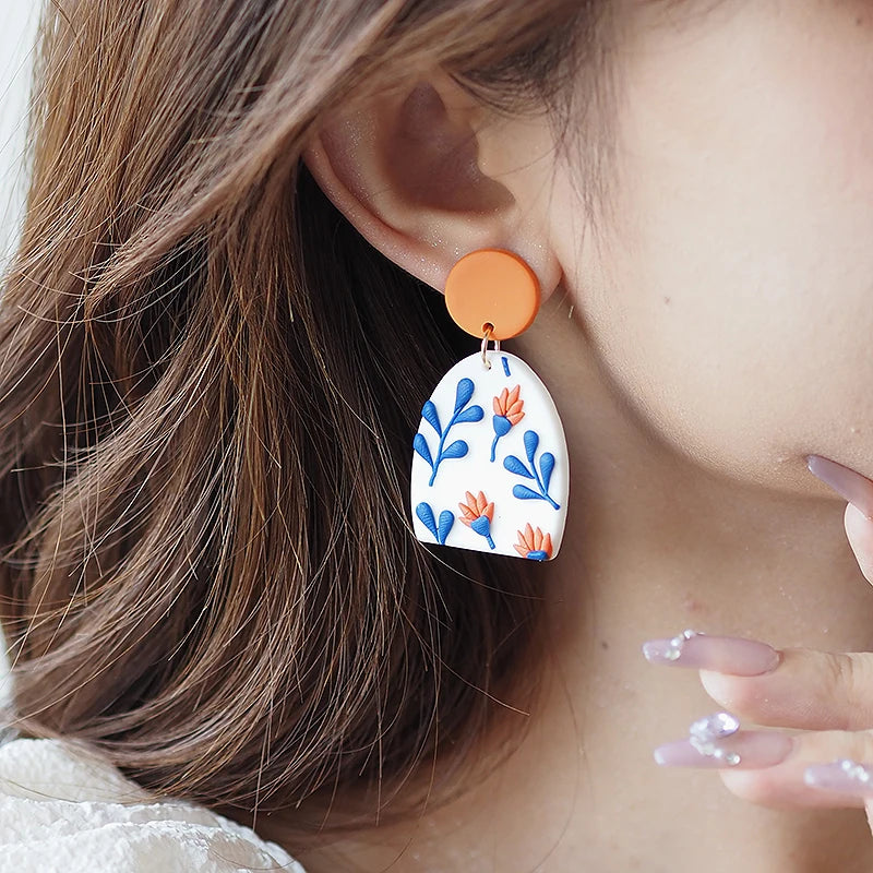 Bold Boho Clay Earrings – Bright Colors & Fun Shapes