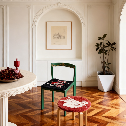 Textured Tufted Chair Pad – Soft, Non-Slip, and Stylish